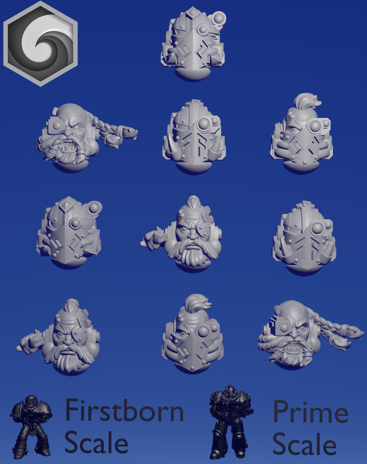 Primal Hound Head Set E x 10 ~ Greytide Studio image 0