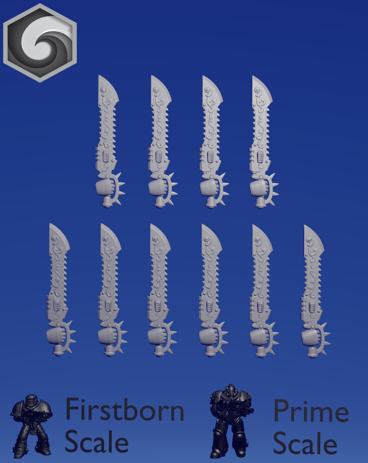 Crimson Lords Chainsword A x 10 ~ Greytide Studio image 0