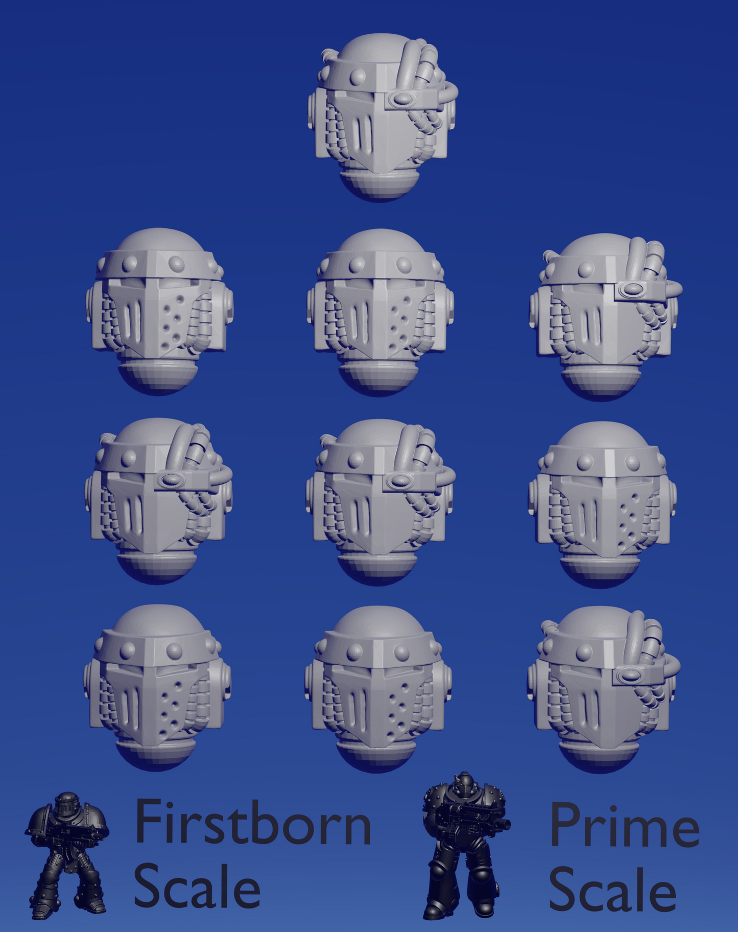 Iron Despot Helmet B x 10 ~ Helforged Minis image 0