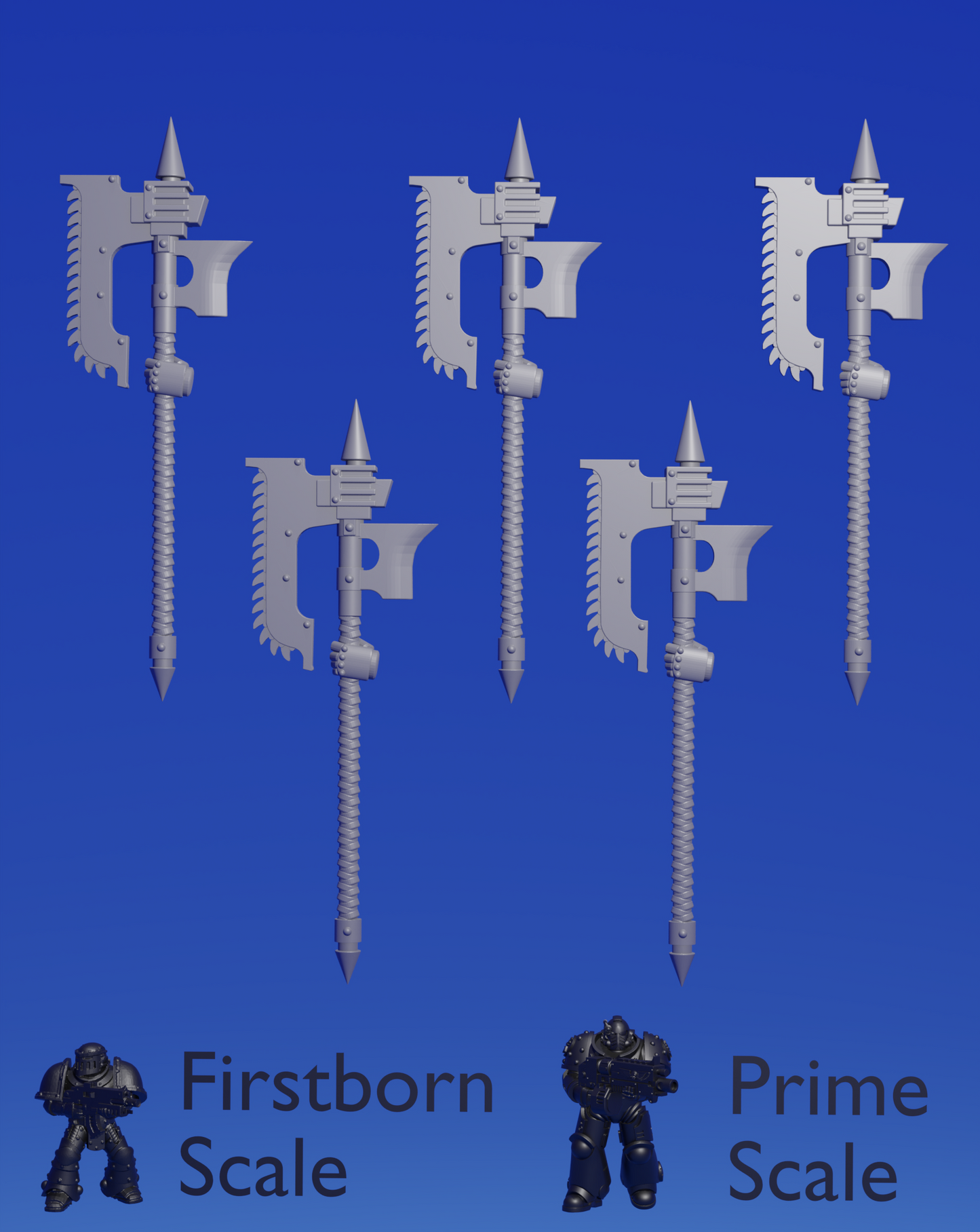 Left excoriator chainaxe x 5 ~ Helforged Minis image 0