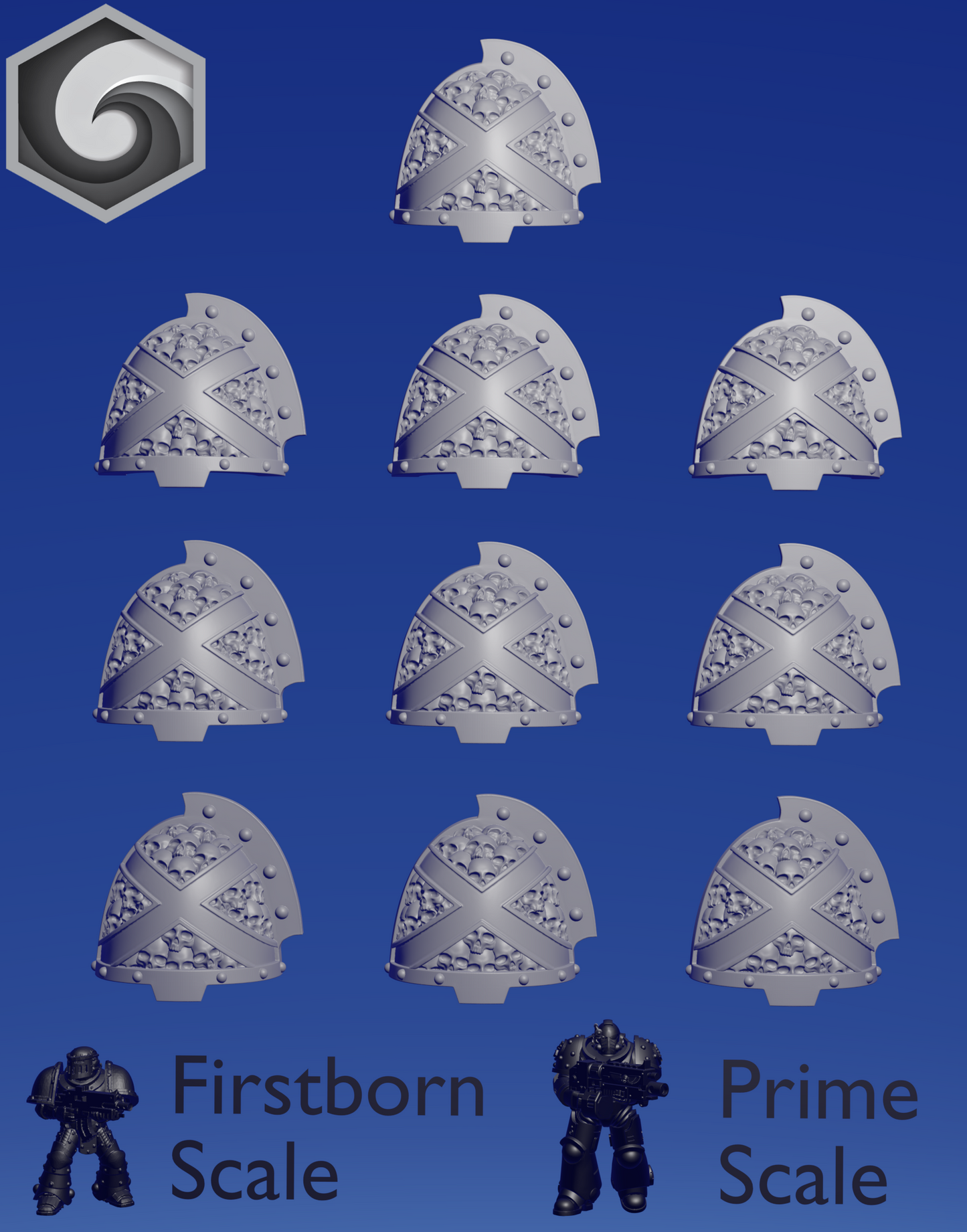 Crimson Lords Shoulderpad H x 10 ~ Greytide Studio image 0