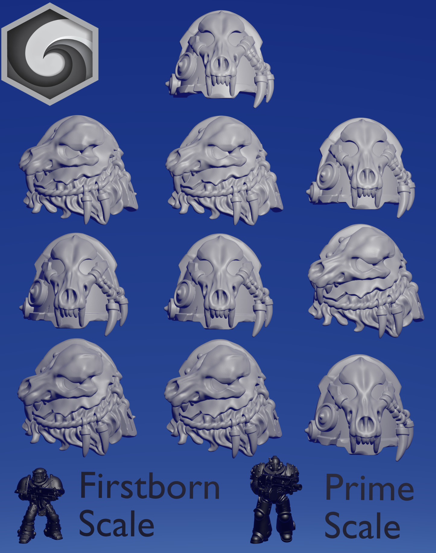 Primal Hound Shoulderpad A x 10 ~ Greytide Studio image 0