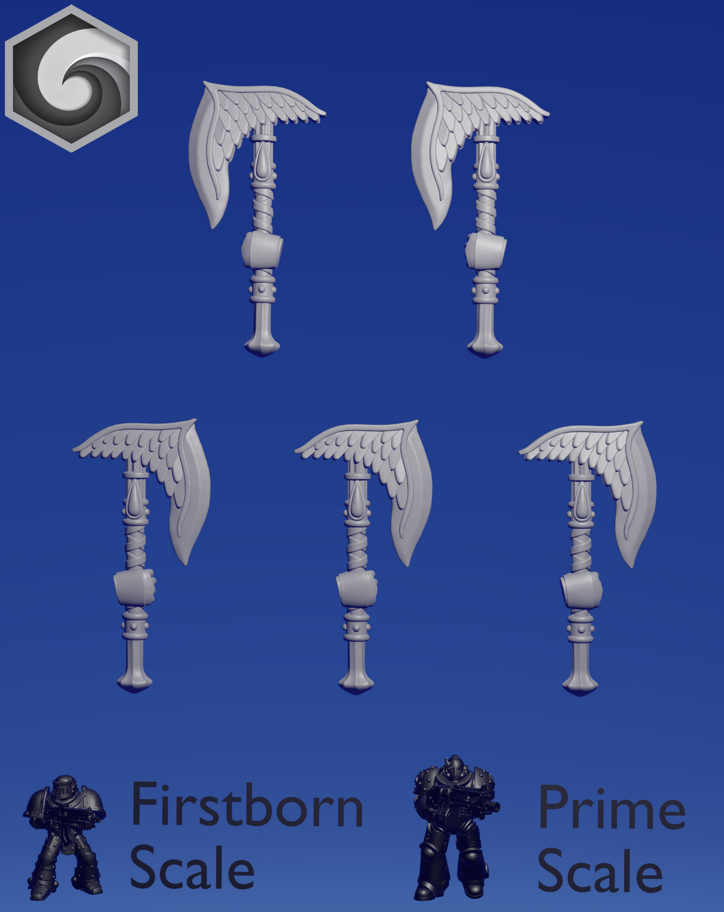 Crimson Lords Power Axe A x 5 ~ Greytide Studio image 0