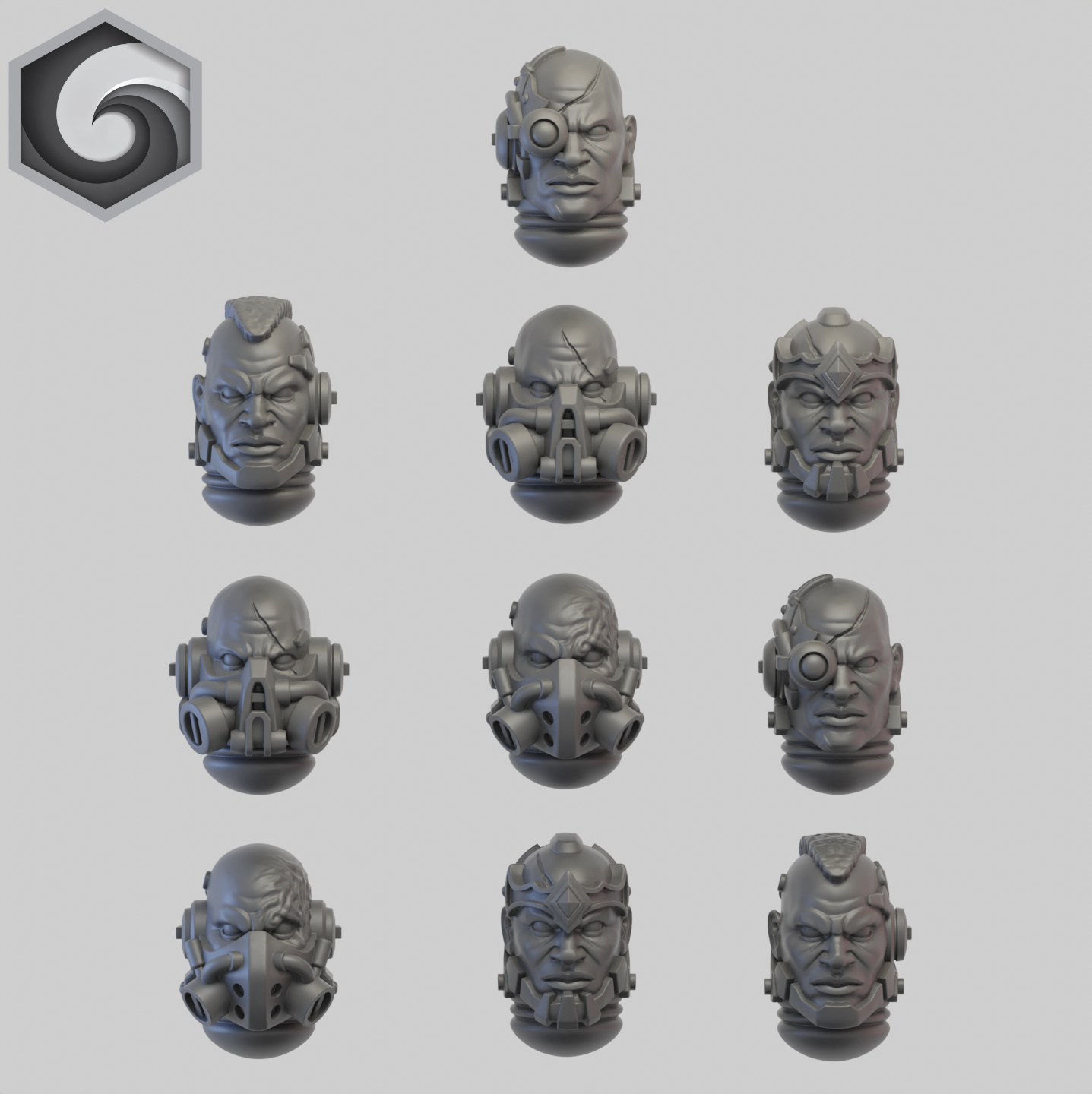 Anvil Warden Bare Head x 10 ~ Greytide Studio