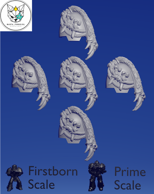 Wolf Knight Terminator Small Fur Shoulderpads x 5 ~  Marta Punkgirl