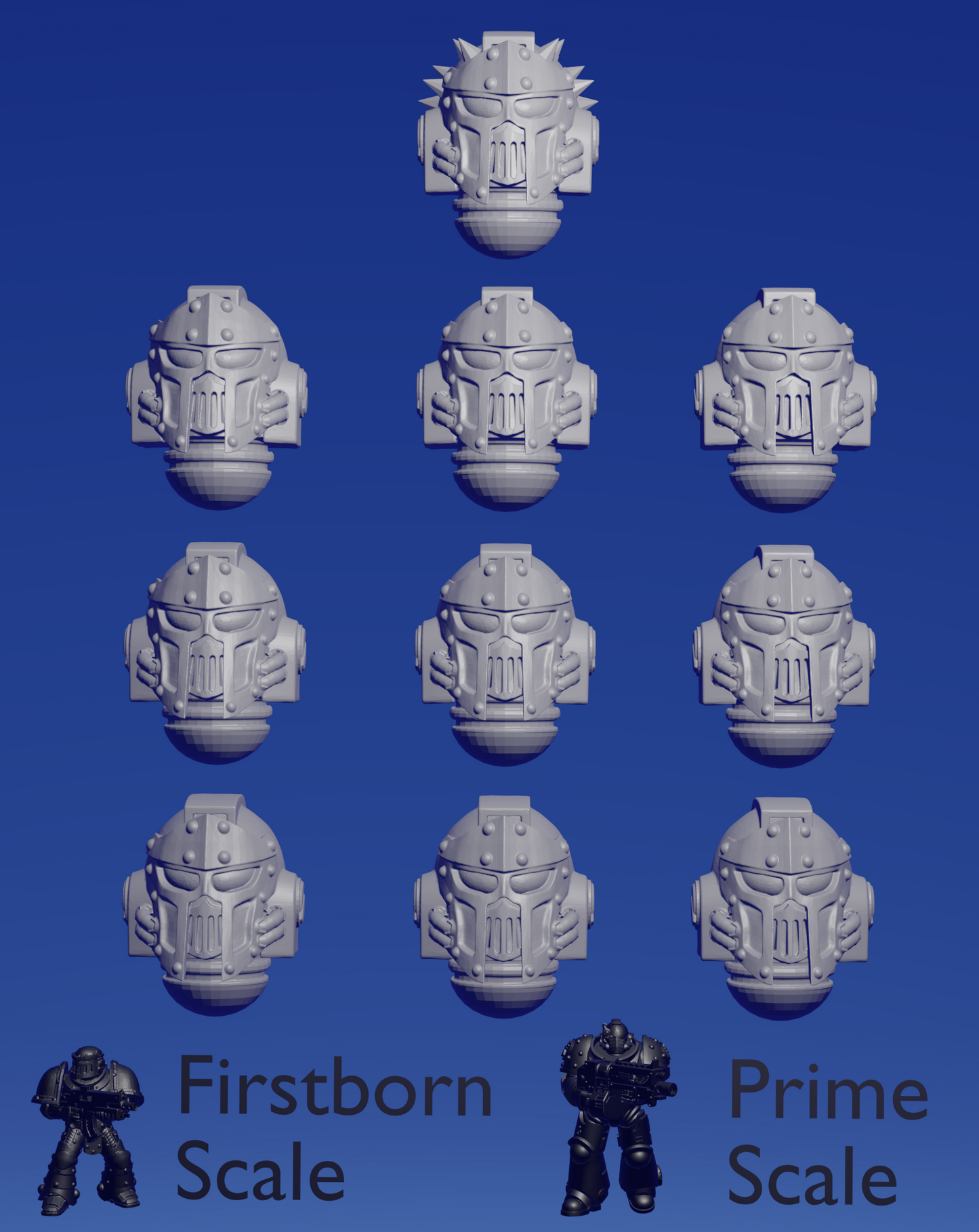 Iron Tyrant Helmet x 10 ~ Helforged Minis image 0