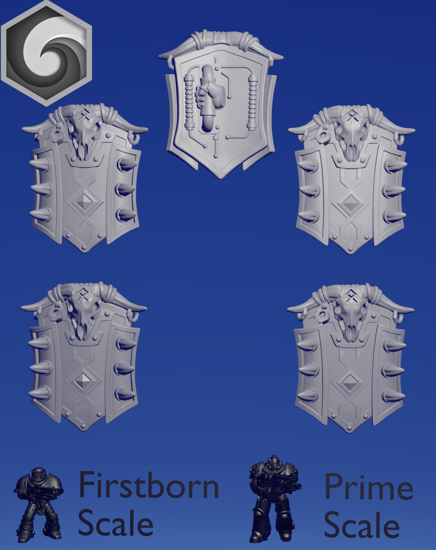 Primal Hound Shield C x 5 ~ Greytide Studio image 0