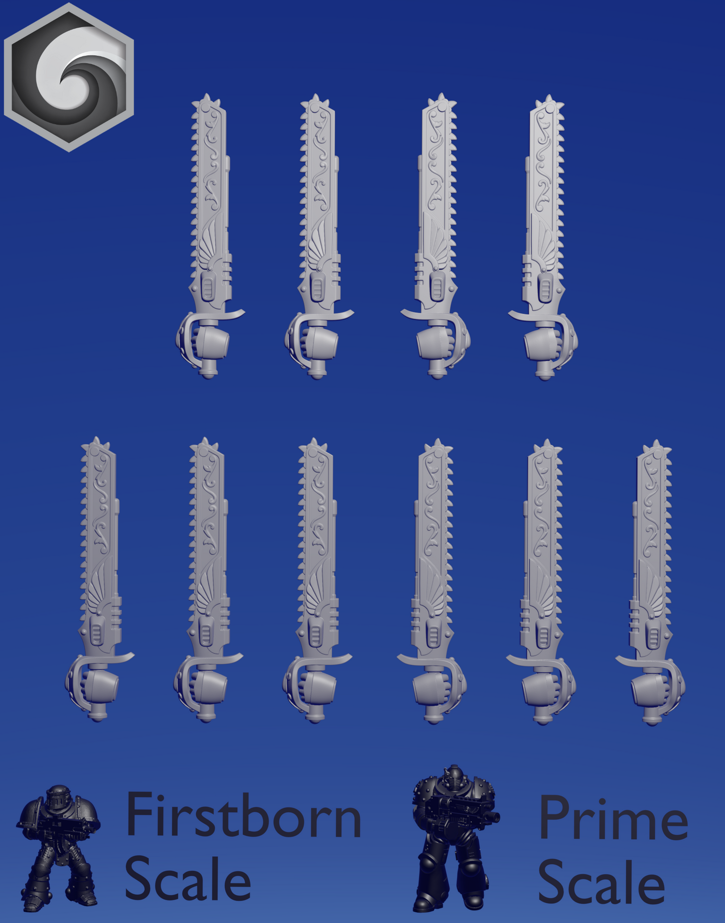 Crimson Lords Chainsword D x 10 ~ Greytide Studio image 1
