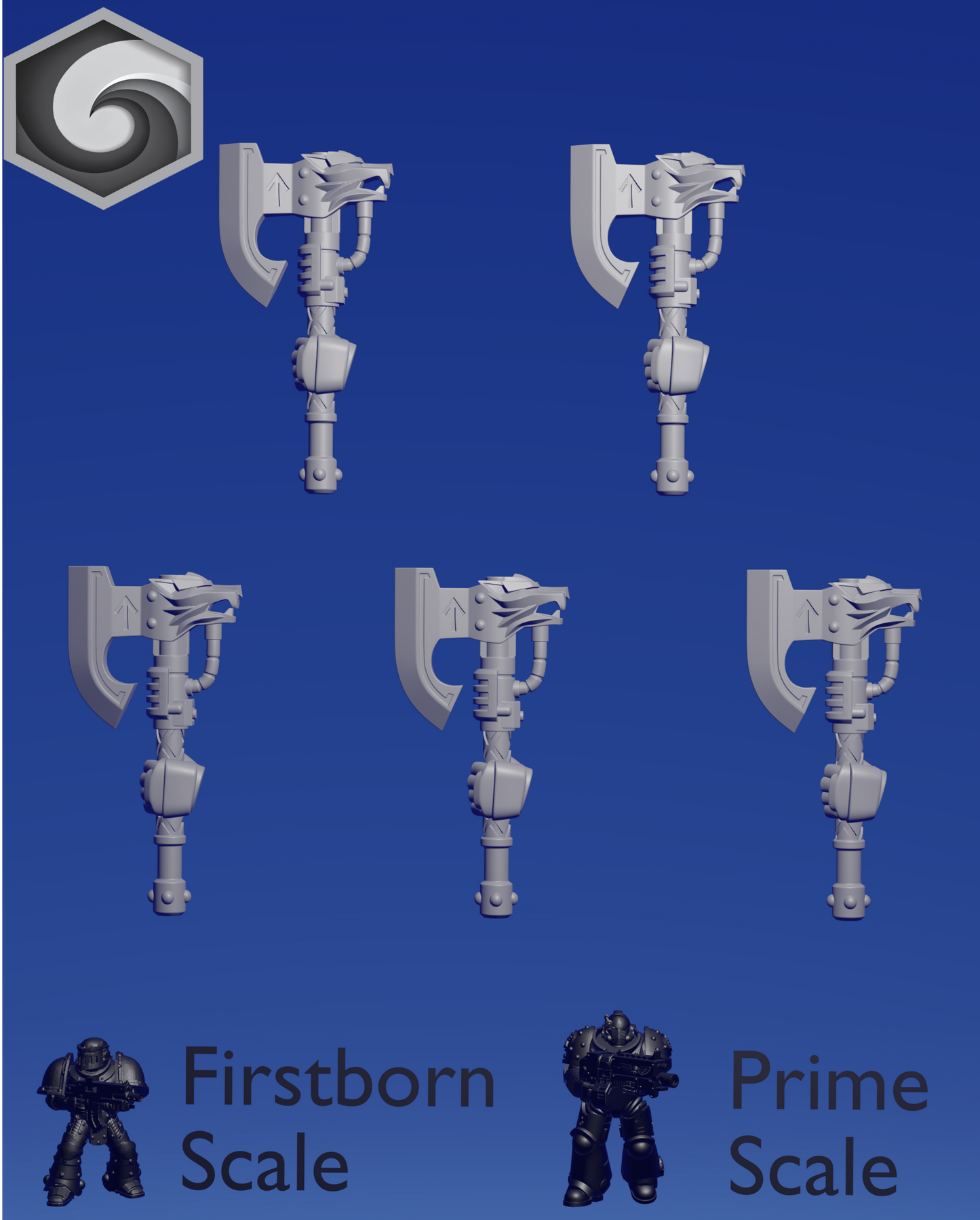 Primal Hound Left Axe A x 5 ~ Greytide Studio image 0