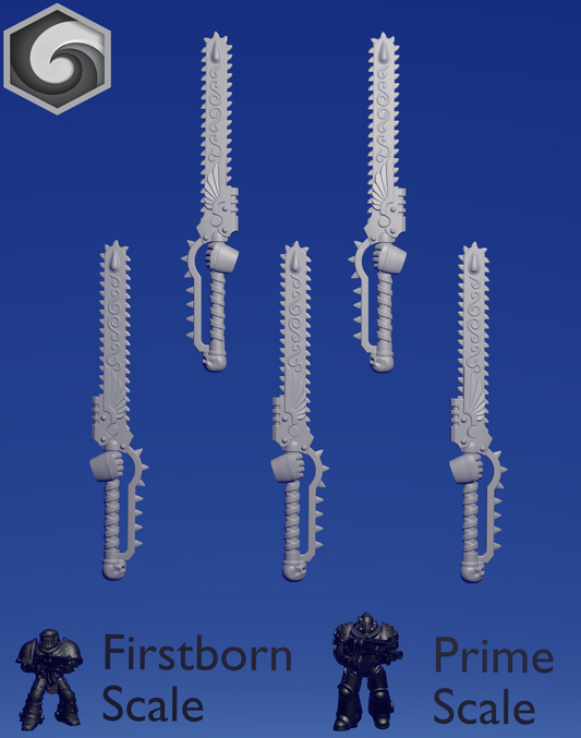 Crimson Lords Large Chainsword  x 5 ~  Greytide Studio image 1