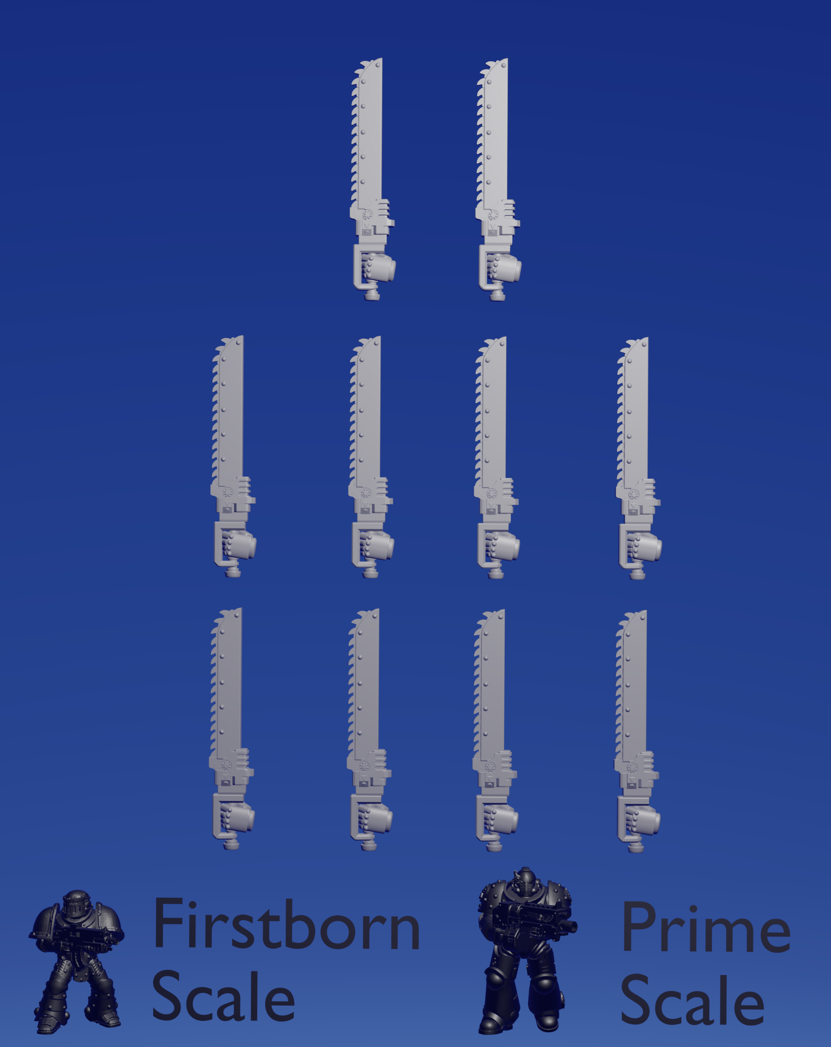Left Chainsword x 10 ~  Helforged Minis image 0