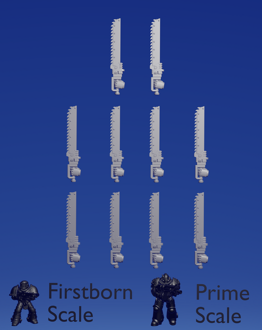 Left Chainsword x 10 ~  Helforged Minis image 0