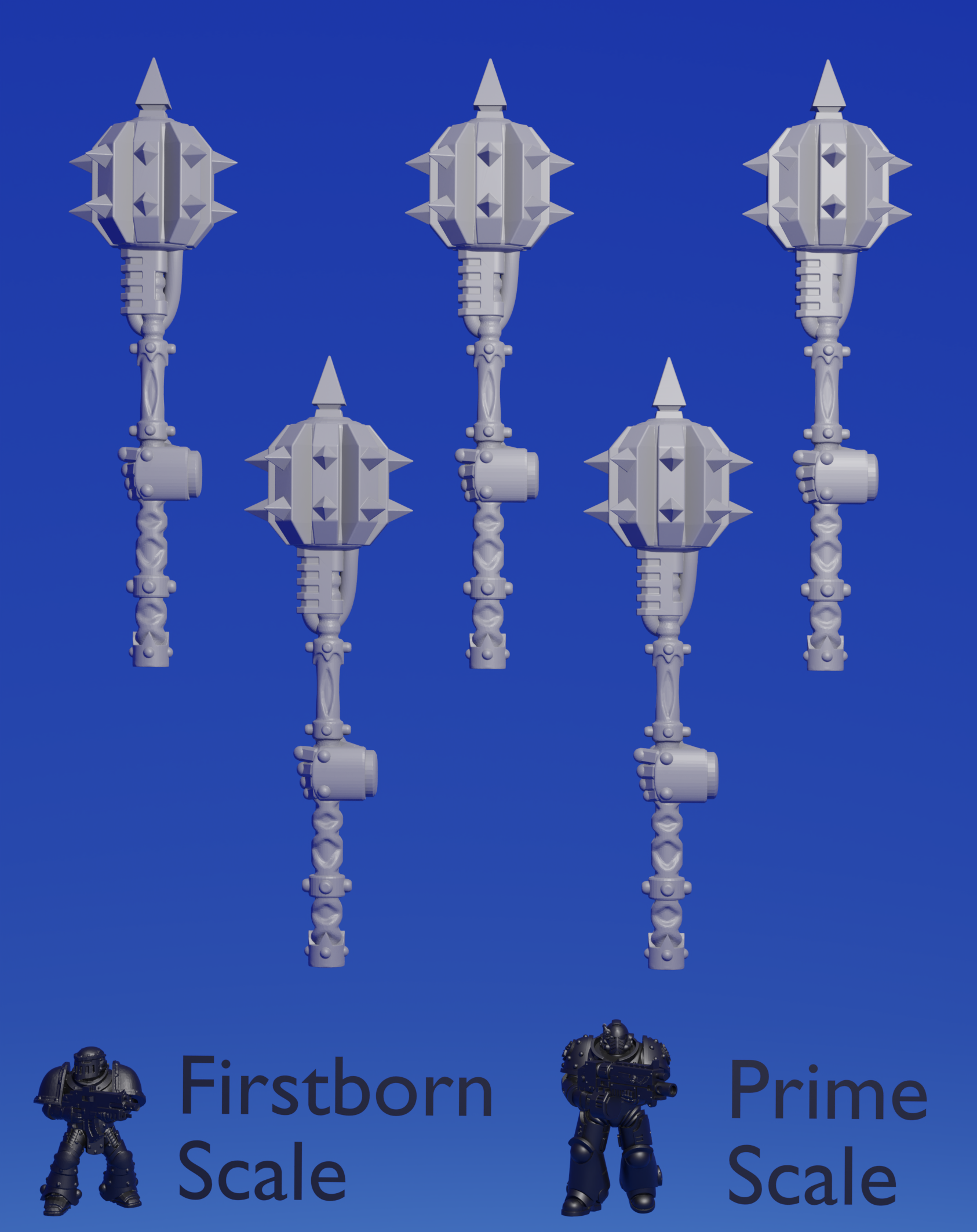 Heavy Armour - power maul x 5 ~  Helforged Minis image 0