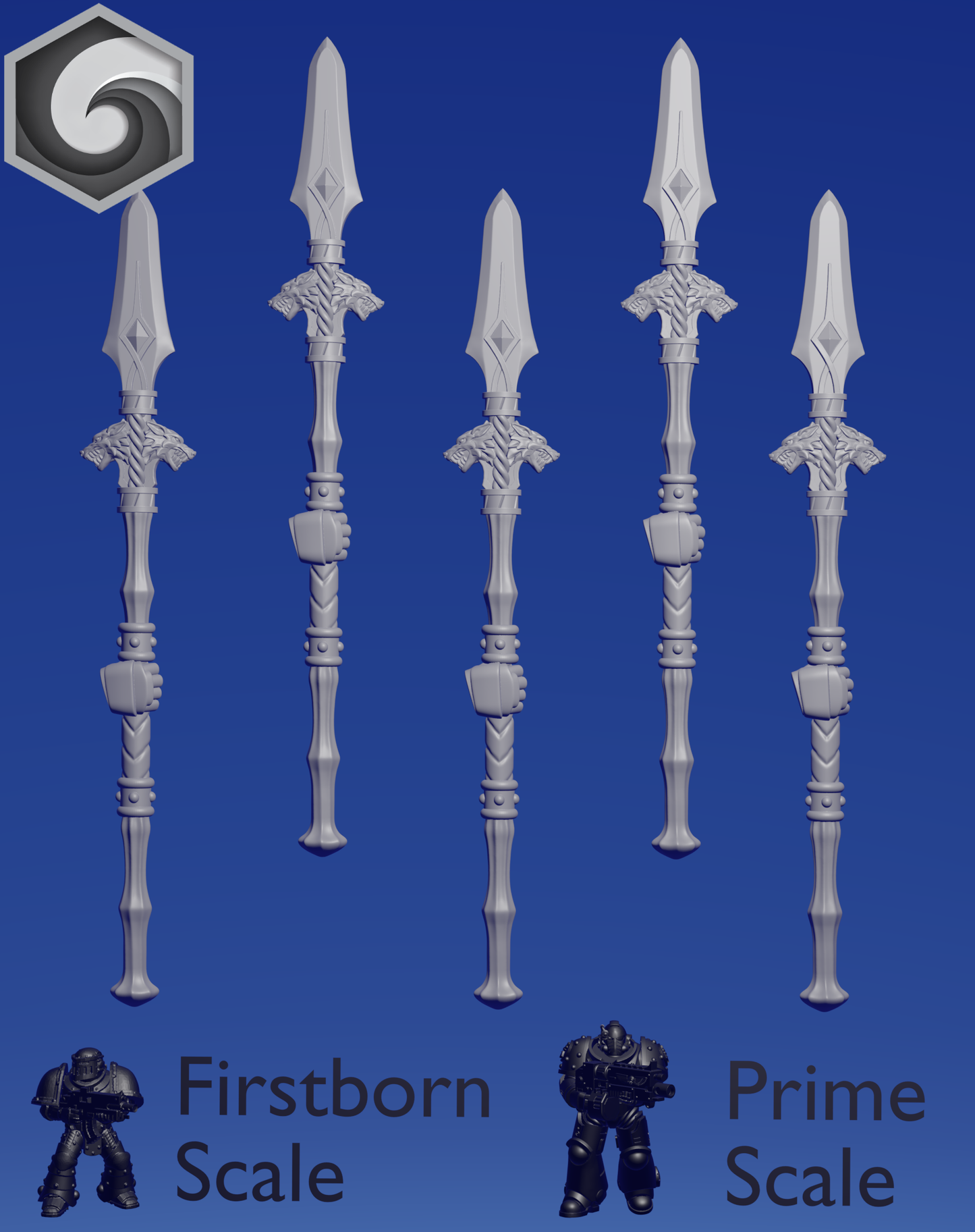 Primal Hound Right Spear D x 5 ~  Greytide Studio image 0