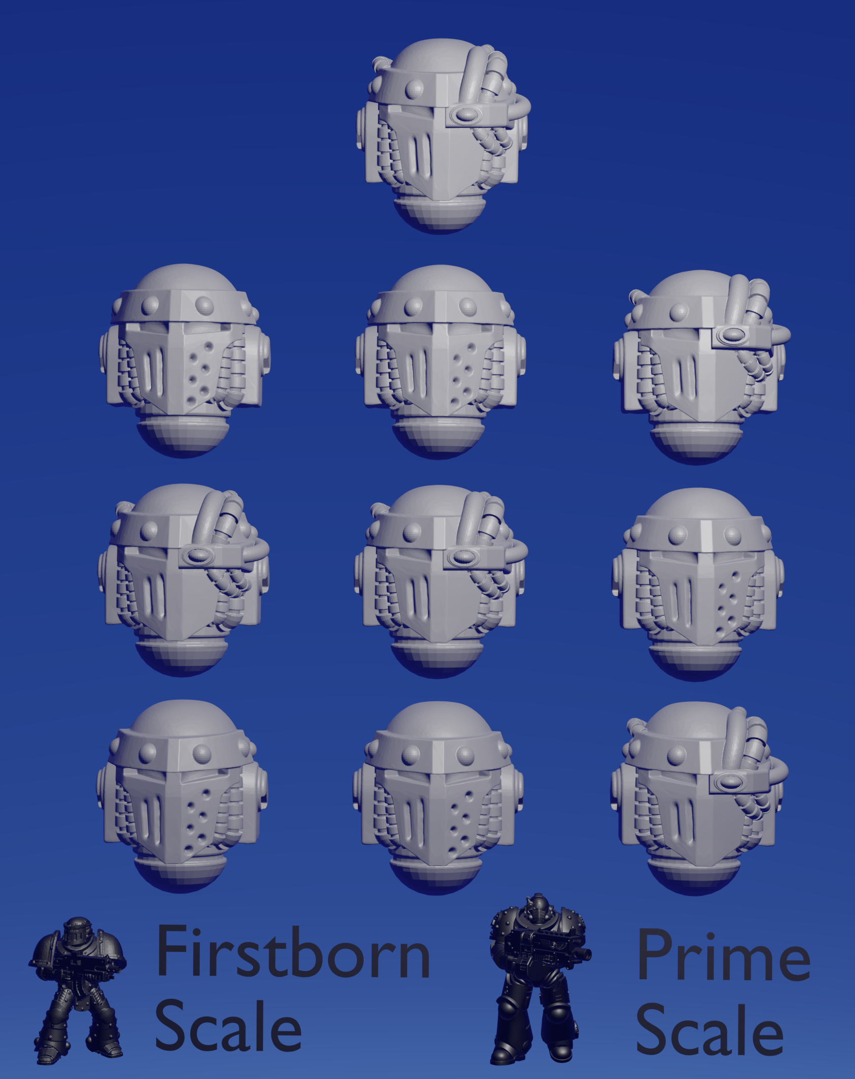 Iron Despot Helmet B x 10 ~  Helforged Minis image 0