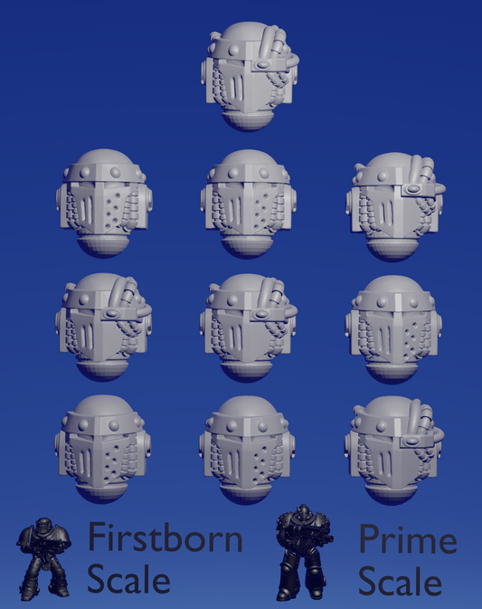 Iron Despot Helmet B x 10 ~  Helforged Minis image 0