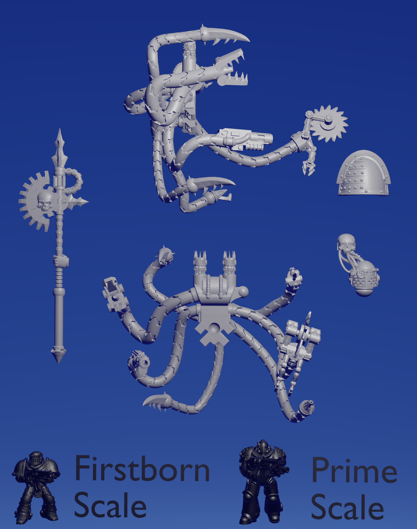 Tech Knight Silver Tech Knight Upgrade Kit ~ Helforged Mini – UKWarforged
