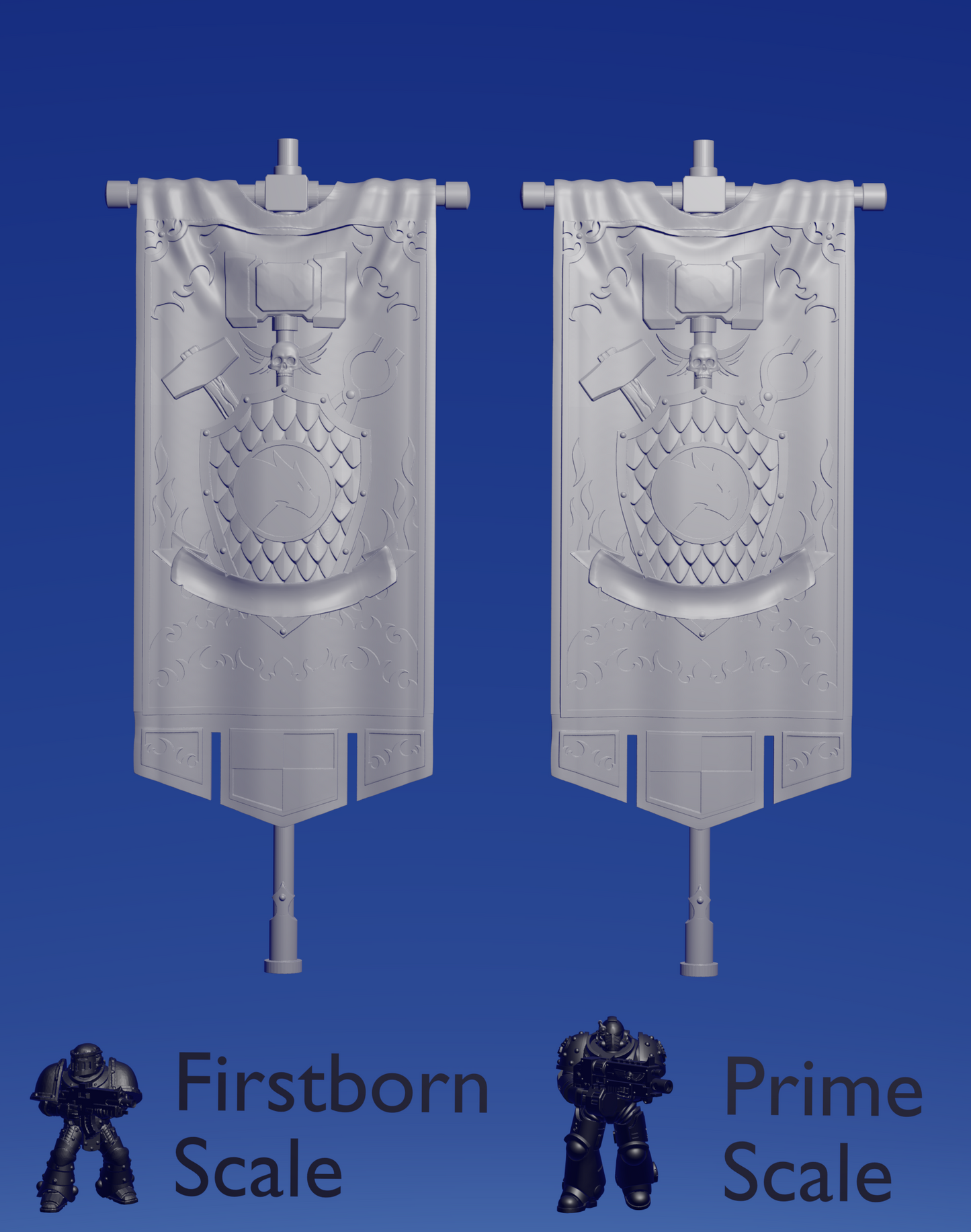 Flame Knight War Banner x 2 ~  Hydra Workshop image 0