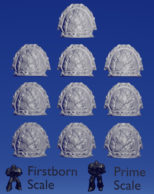 Depraved Warhost Skinned Shoulderpad x 10 ~  Helforged Minis image 0