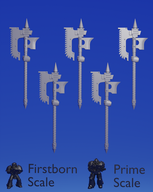 Left excoriator chainaxe x 5 ~  Helforged Minis image 0