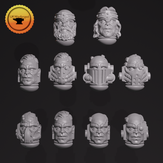 Bare Heads x 10 ~  Greytide Studio image 0