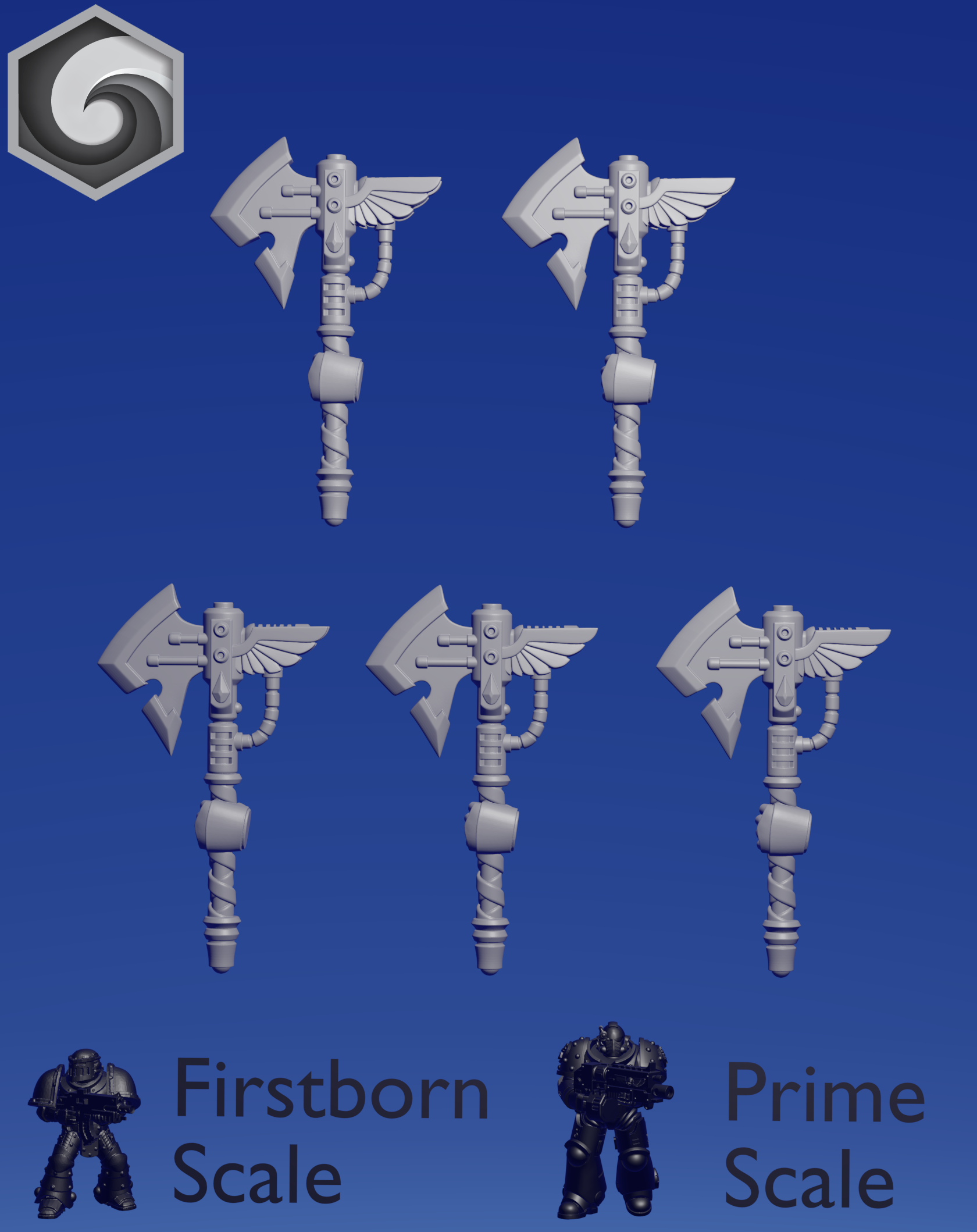 Crimson Lords Power Axe E x 5 ~  Greytide Studio image 2