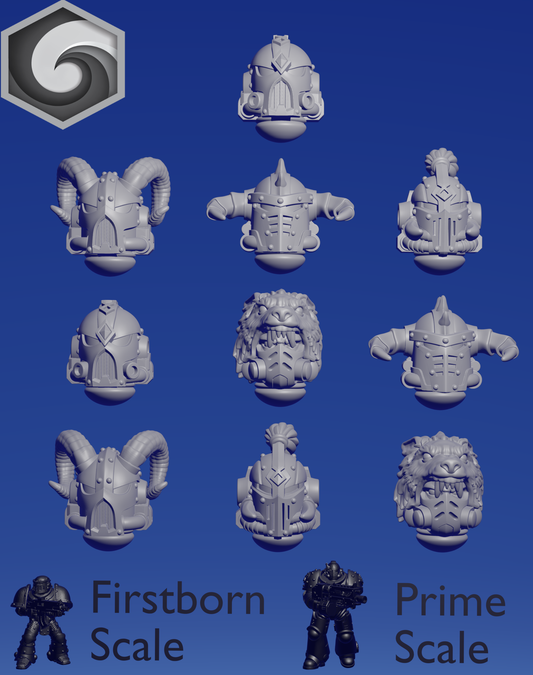 Primal Hound Head Set C x 10 ~  Greytide Studio image 0