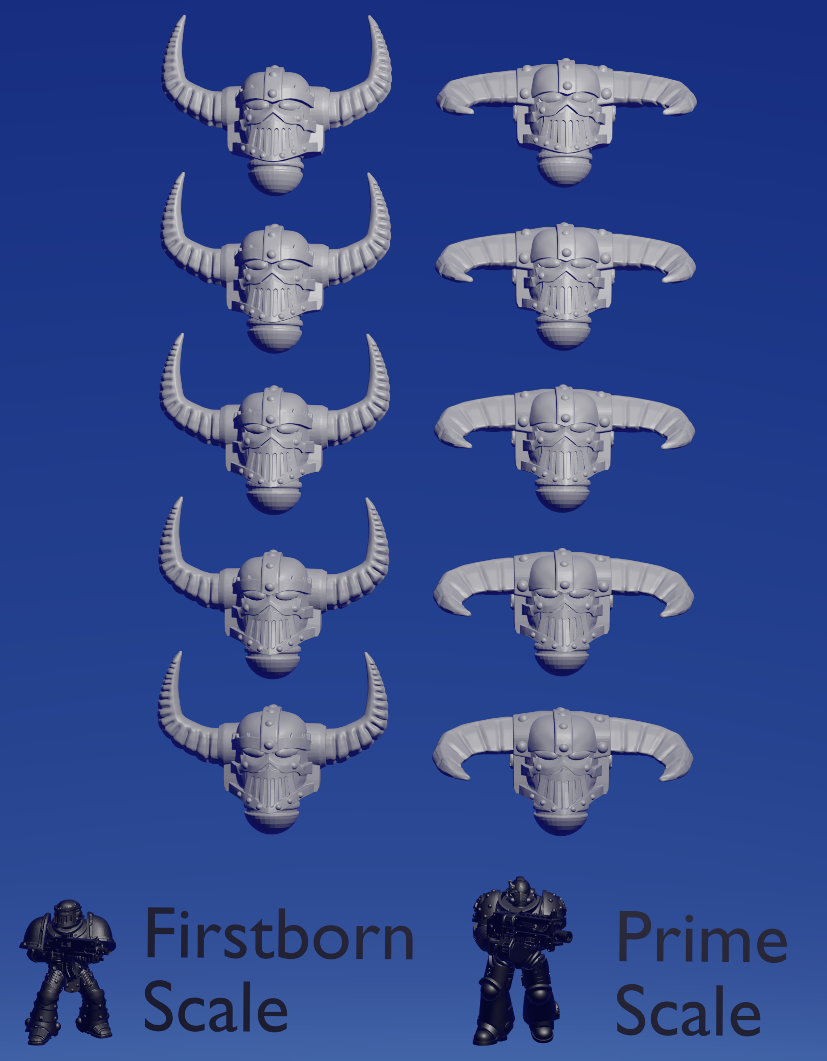 Iron Breaker Horned Helmet x 10 ~  Helforged Minis image 0