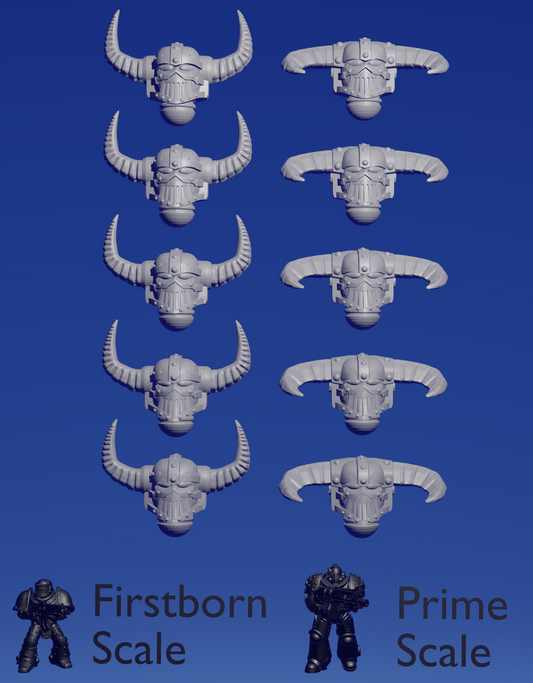 Iron Breaker Horned Helmet x 10 ~  Helforged Minis image 0
