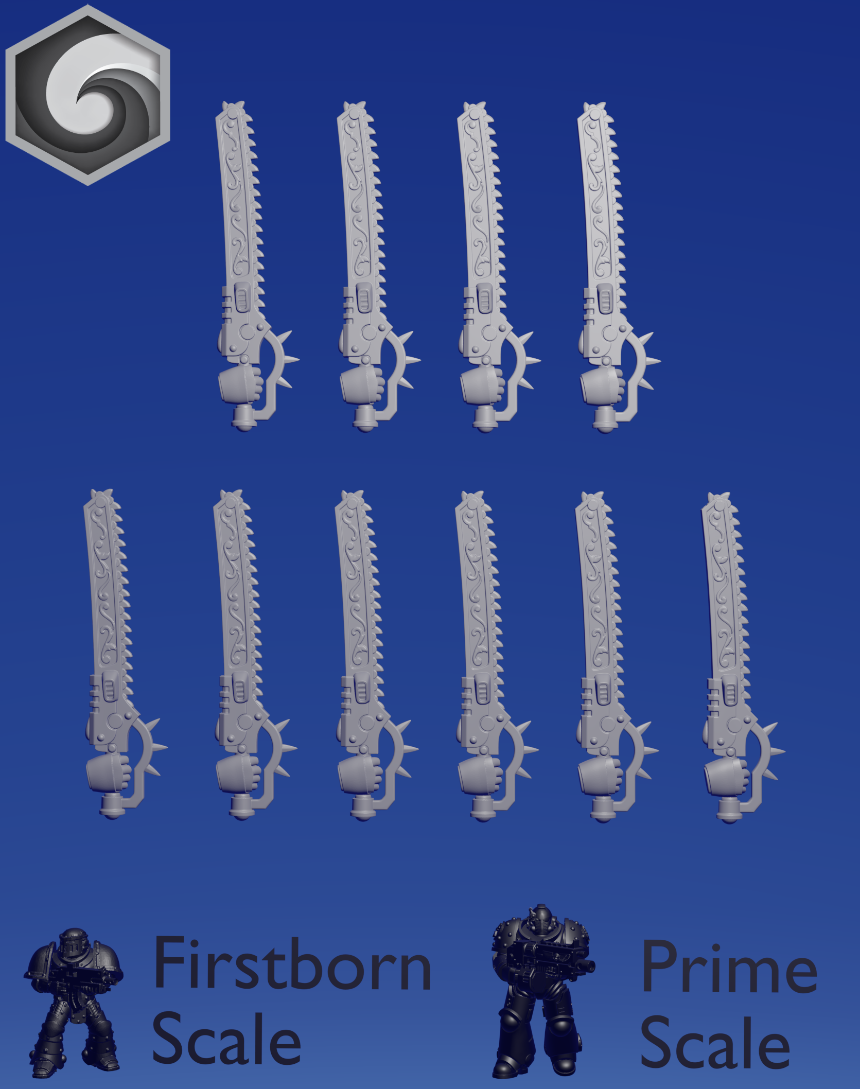 Crimson Lords Chainsword C x 10 ~  Greytide Studio image 0