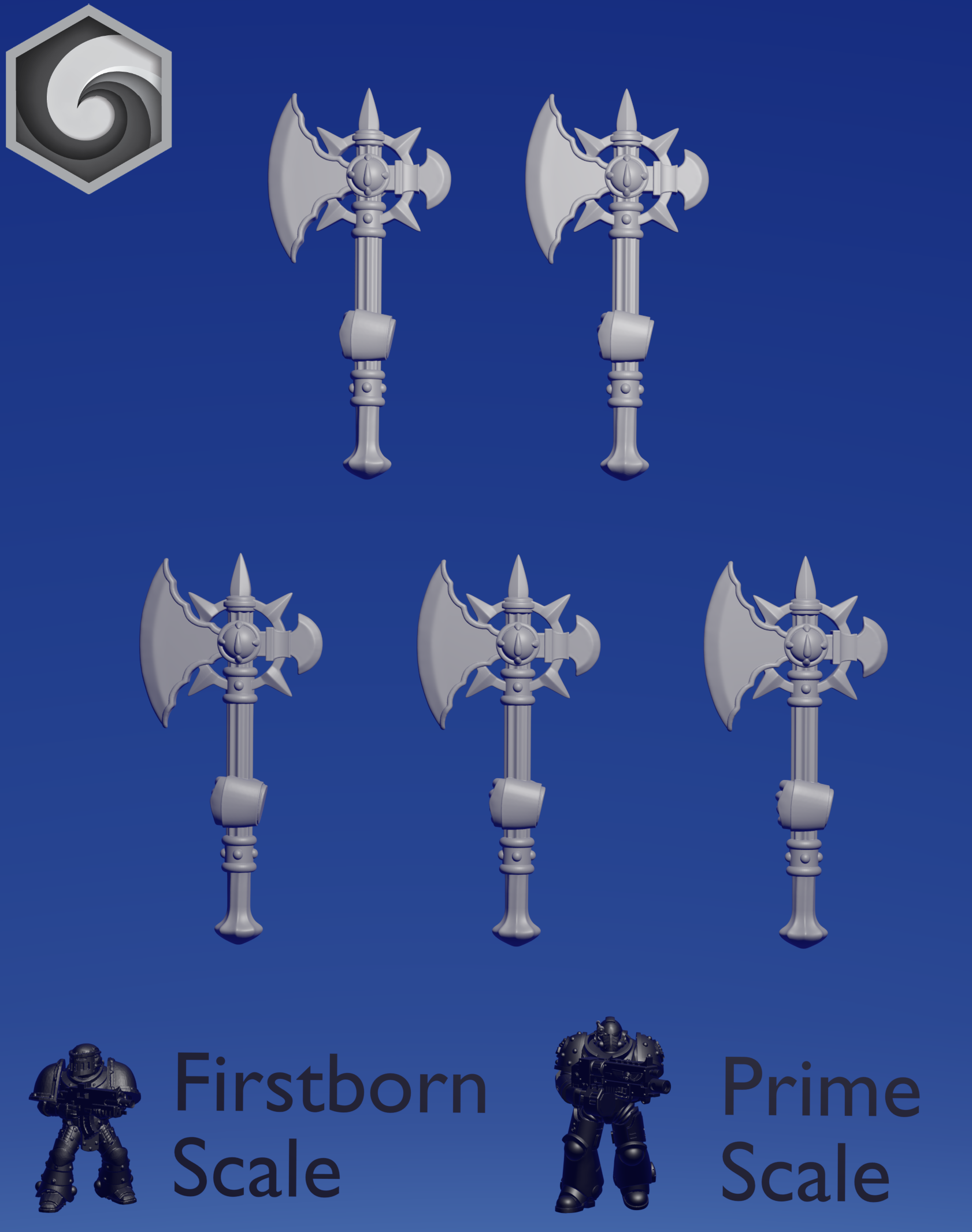 Crimson Lords Power Axe C x 5 ~  Greytide Studio image 2