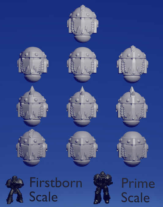Iron Despot Helmet C x 10 ~  Helforged Minis image 0