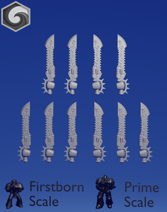 Crimson Lords Chainsword A x 10 ~  Greytide Studio image 1