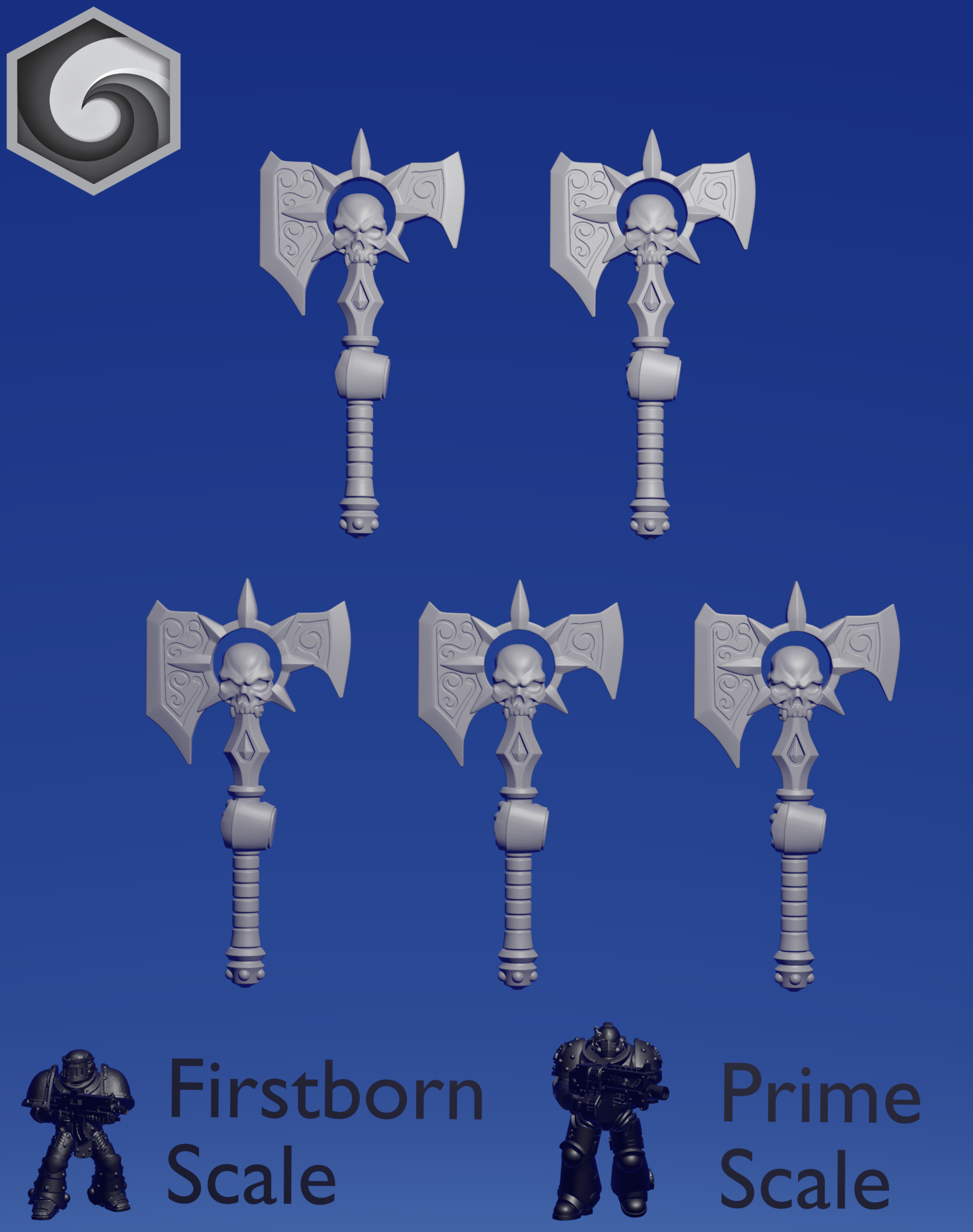 Crimson Lords Power Axe D x 5 ~  Greytide Studio image 2
