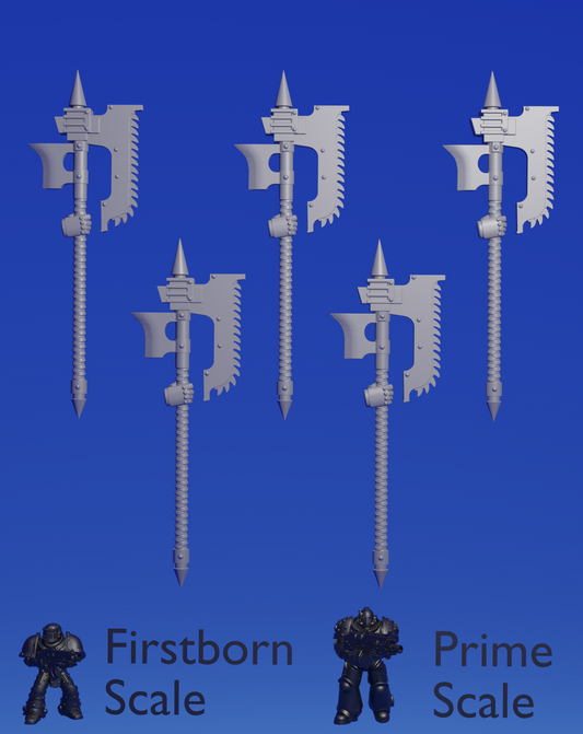 Right excoriator chainaxe x 5 ~  Helforged Minis image 0