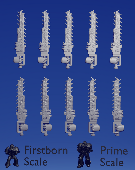 Corrupted Chainsword :left & right mix: x 10 ~  Helforged Minis image 0