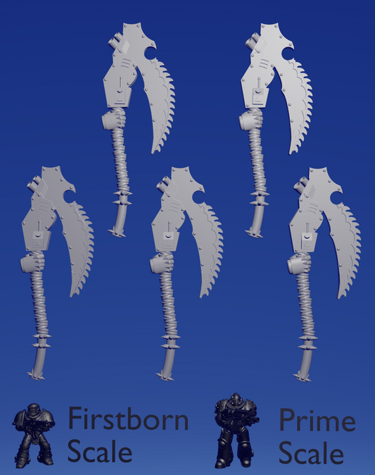 Terror Warhost Coasa Chainglaive :right hand: x 5 ~  Helforged Minis image 0