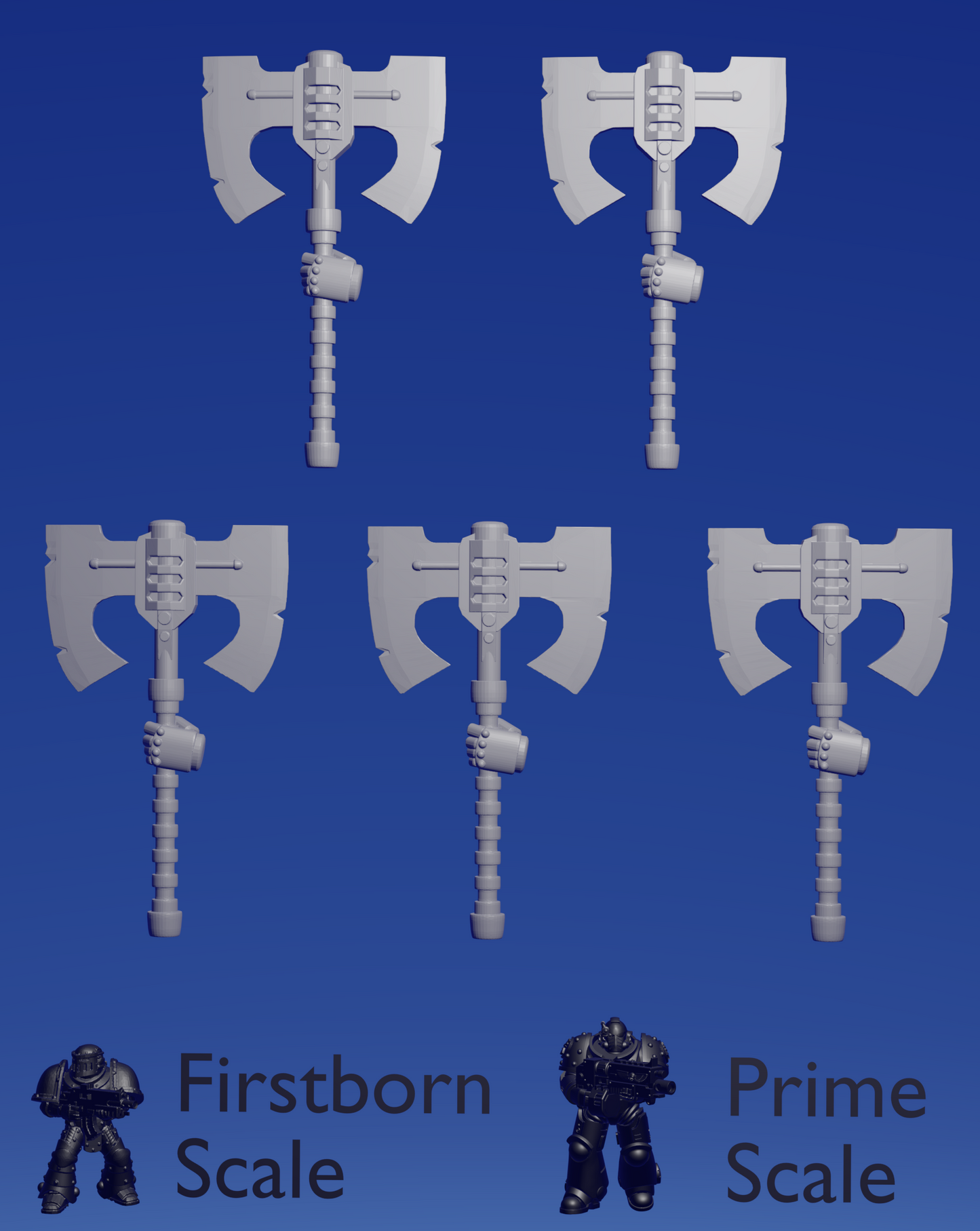 Left Power Greataxe x 5 ~  Helforged Minis image 0
