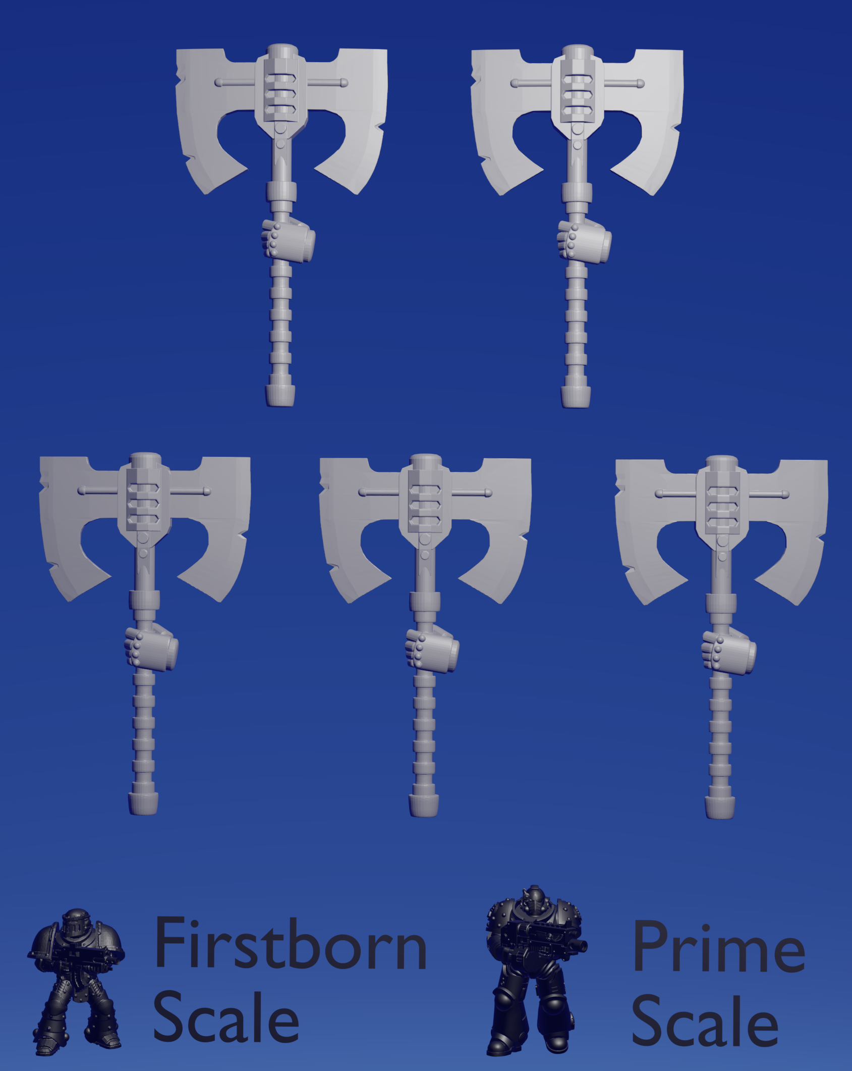 Left Power Greataxe x 5 ~  Helforged Minis image 0