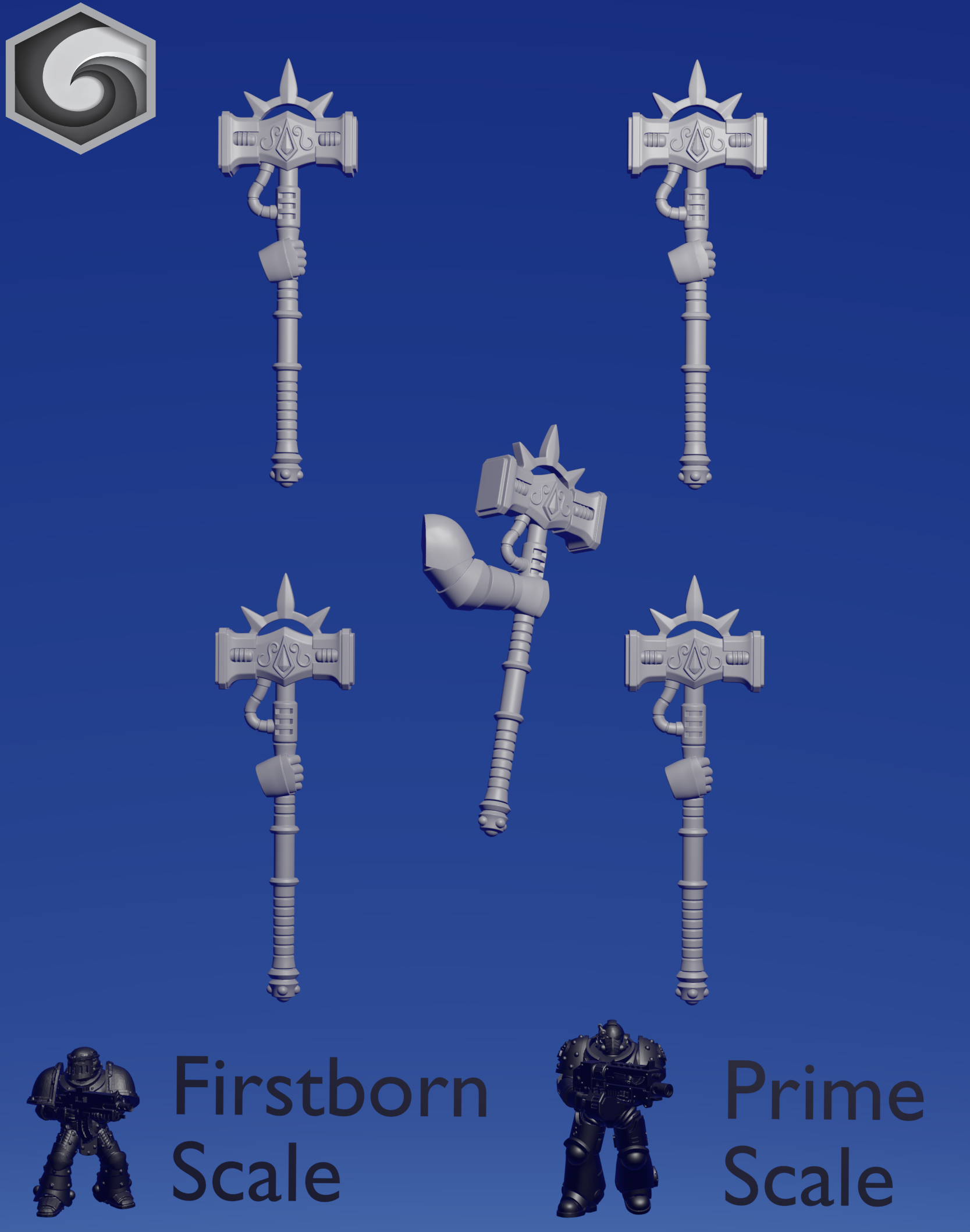 Crimson Lords Large Thunder Hammer  x 5 ~  Greytide Studio image 0
