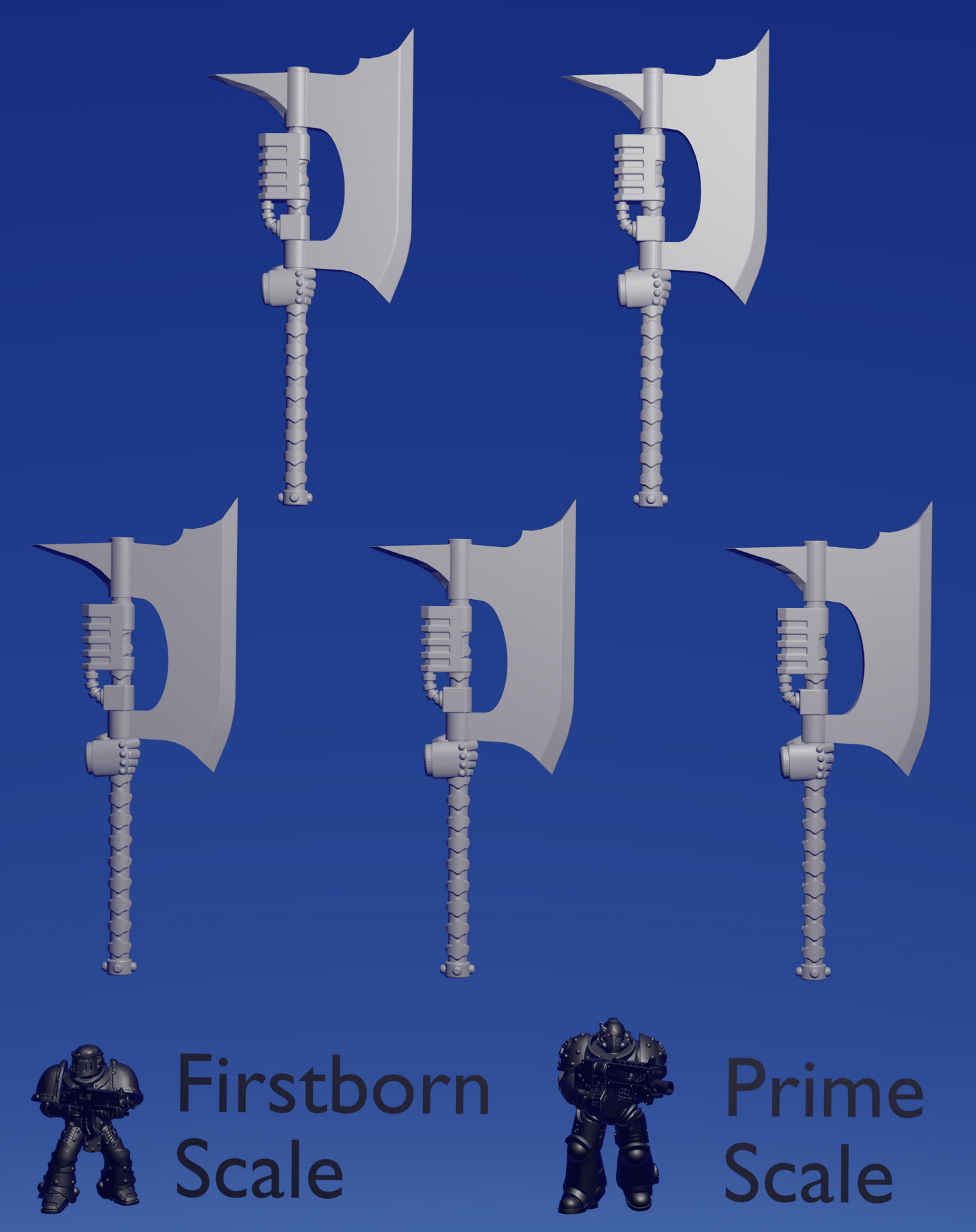 Right Katastrophe Power Axe x 5 ~  Helforged Minis image 0