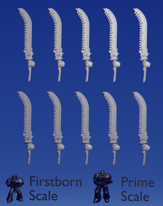 Terror Warhost Chainsword :left hand: x 10 ~  Helforged Minis image 0