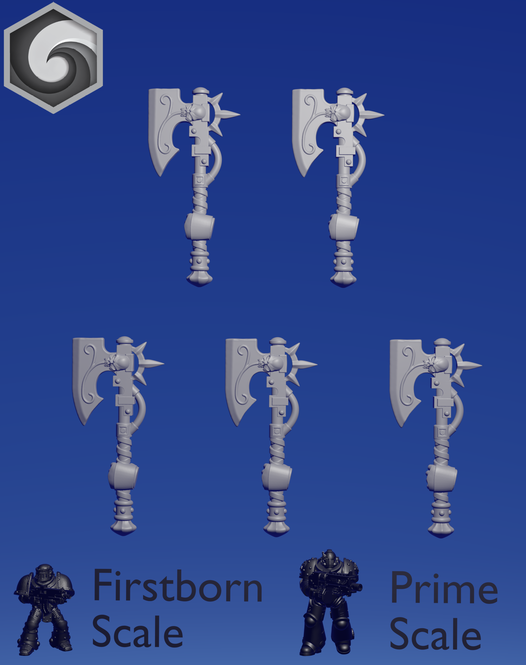 Crimson Lords Power Axe B x 5 ~  Greytide Studio image 2