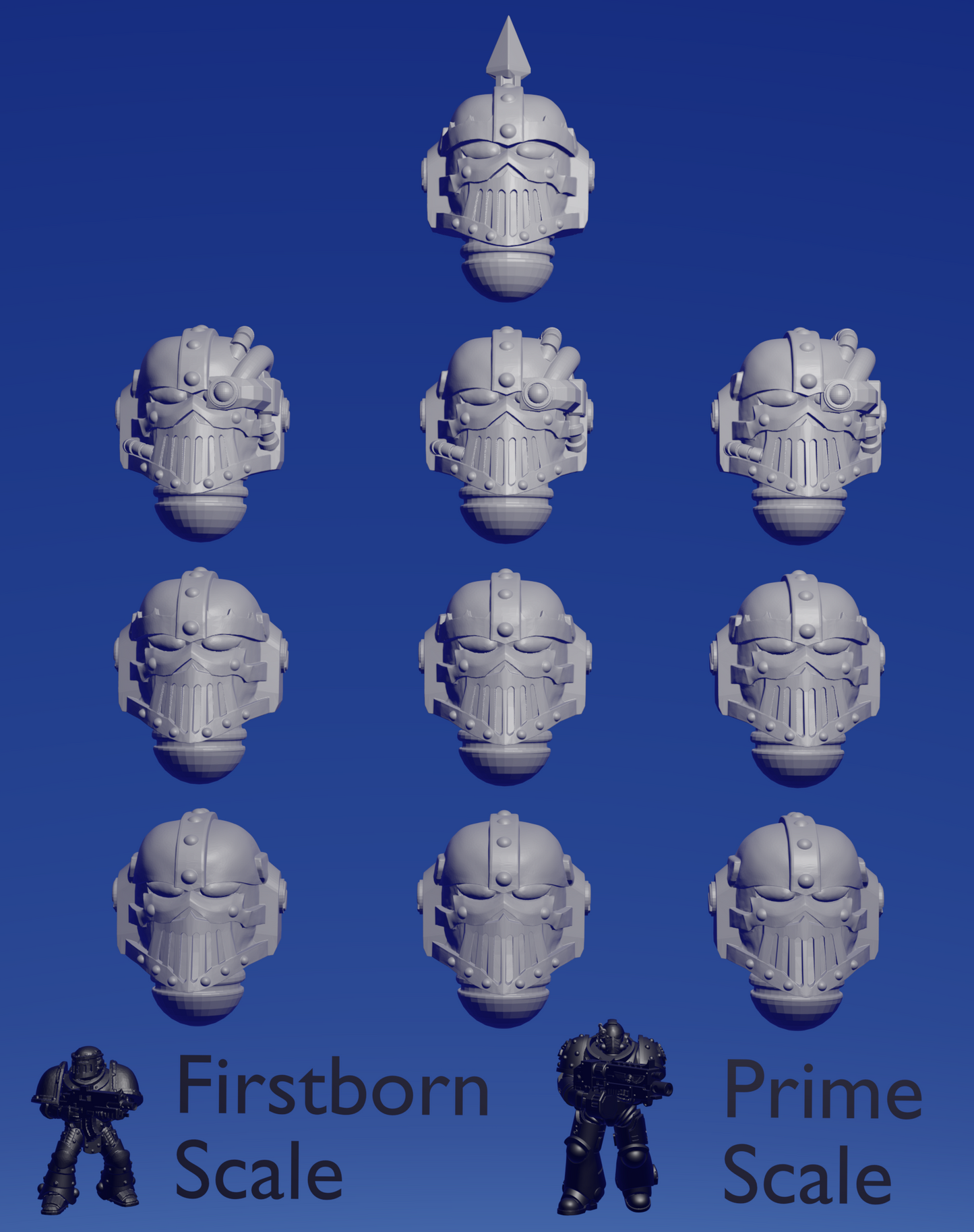 Iron Breaker Helmet x 10 ~  Helforged Minis image 0