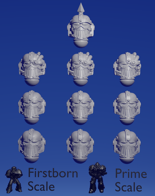 Iron Breaker Helmet x 10 ~  Helforged Minis image 0