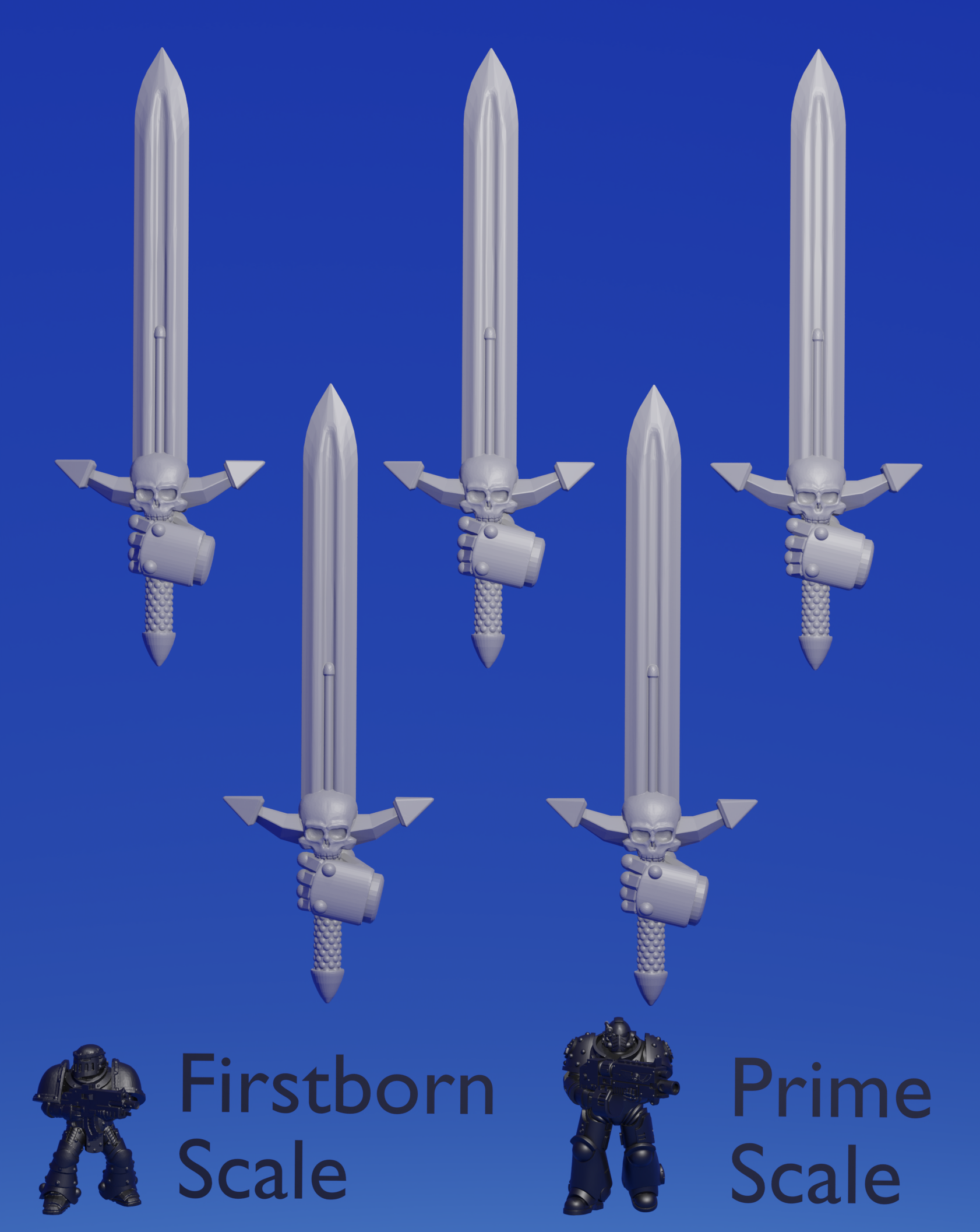 Heavy Armour - power sword x 5 ~  Helforged Minis image 0