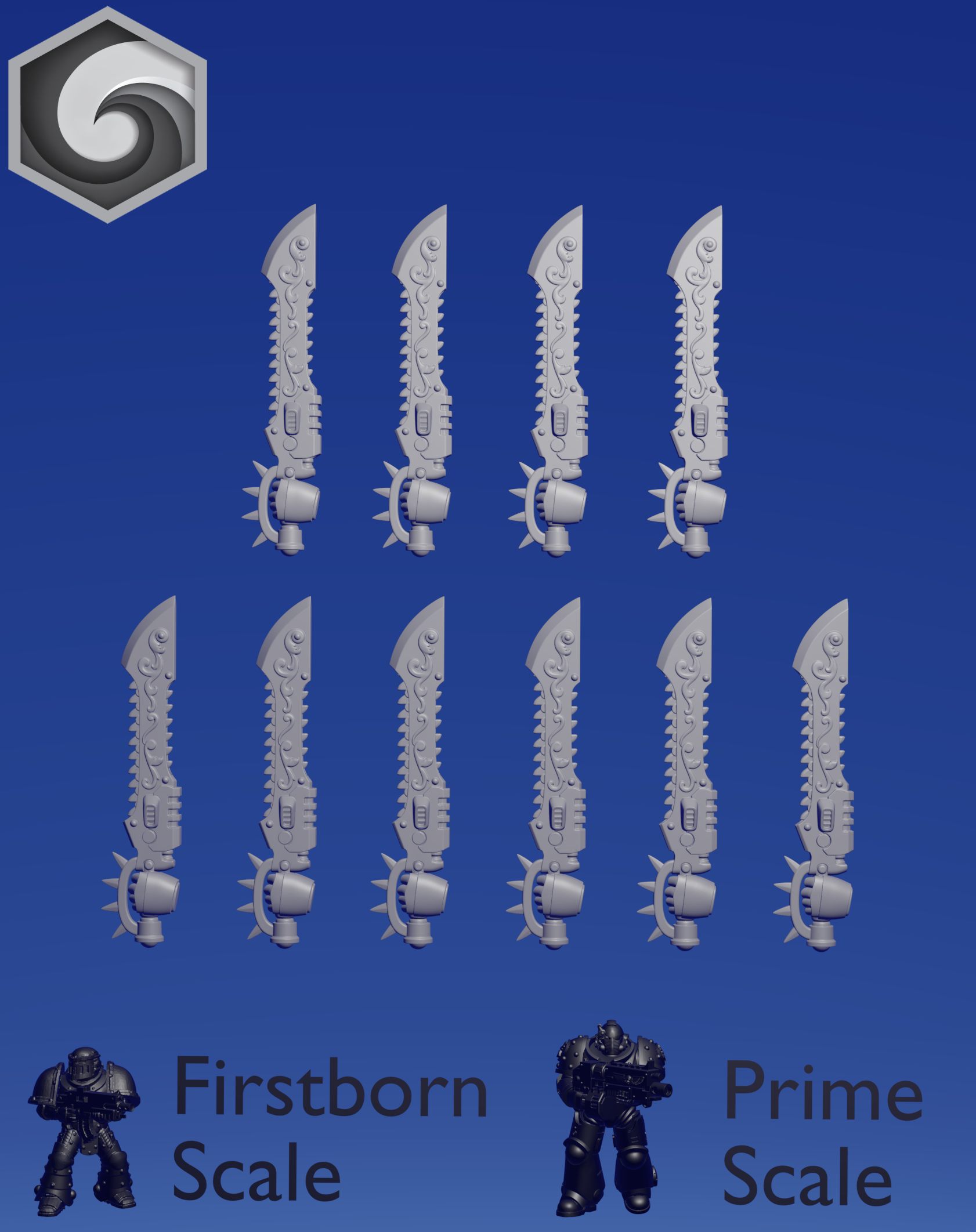 Crimson Lords Chainsword A x 10 ~  Greytide Studio image 2