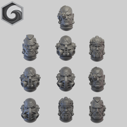 Anvil Warden Bare Head x 10 ~  Greytide Studio