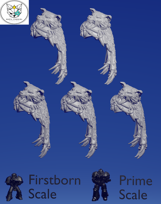 Wolf Knight Terminator Furred Shoulderpads x 5 ~  Marta Punkgirl