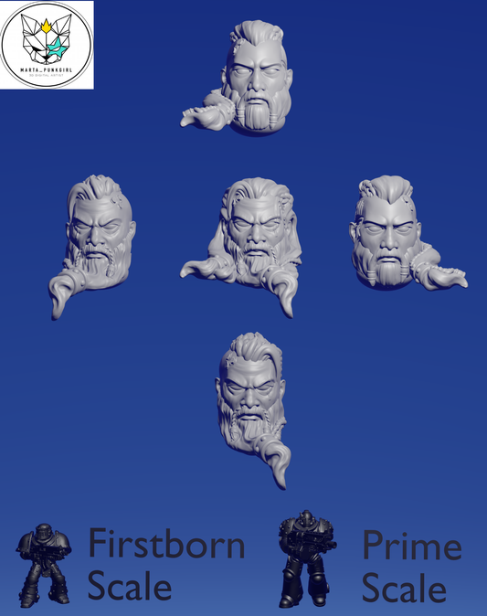 Wolf Knight Terminator Male Heads x 5 ~  Marta Punkgirl